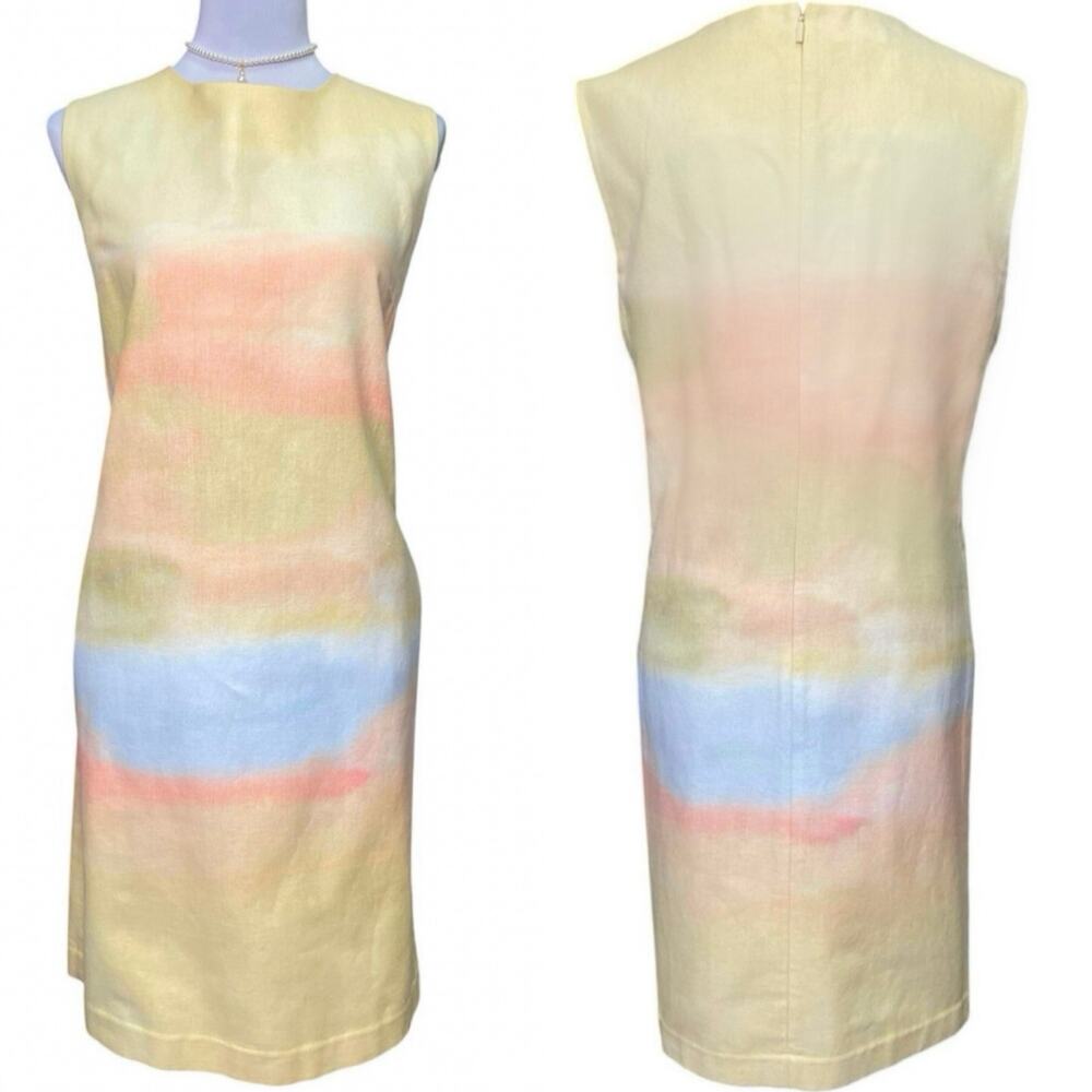 NWT - Lafayette 148 Horizon Watercolor Sleeveless Mini Sheath Dress